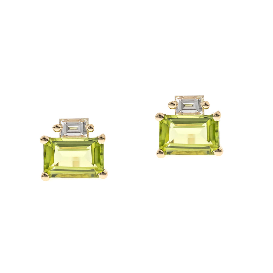 Ashlyn 10K Yellow Gold Emerald-Cut Manchurian Peridot Earring