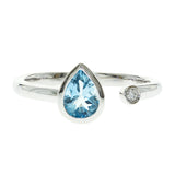 Summer 10K White Gold Pear-Cut Aquamarine Ring