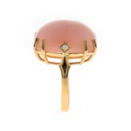 Sofia 14K Yellow Gold Cushion-Cab Pink Opal Ring