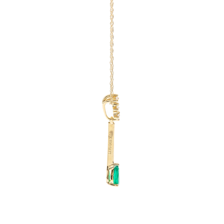 Sophie 10K Yellow Gold Pear-Cut Natural Zambian Emerald Pendant