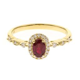 Chana 10K Yellow Gold Oval-Cut Mozambique Ruby Ring