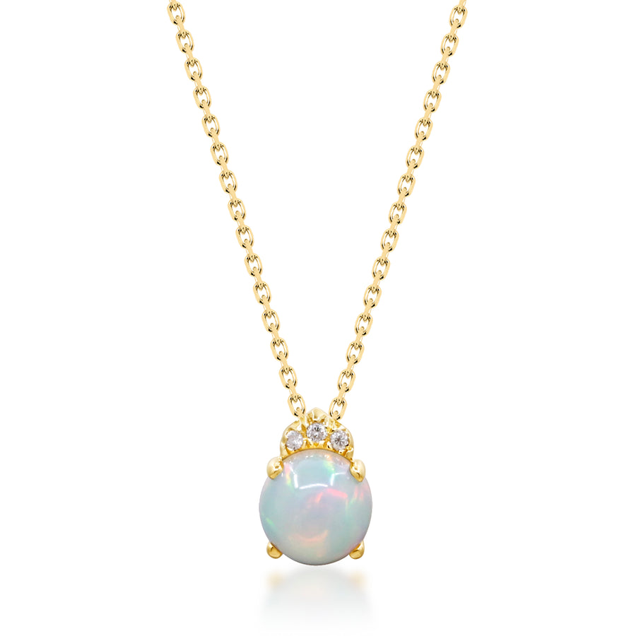 Charlie 10K Yellow Gold Round-Cab Natural African Opal Pendant