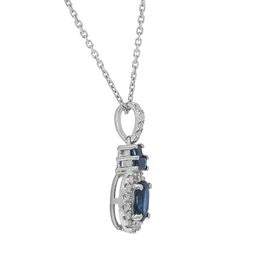 Stephanie 10K White Gold Oval-Cut Ceylon Blue Sapphire Pendant