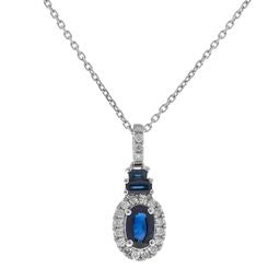 Stephanie 10K White Gold Oval-Cut Ceylon Blue Sapphire Pendant