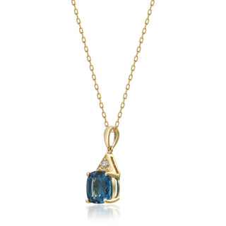 Bailey 14K Yellow Gold Cushion-Cut Brazilian London Blue Topaz Pendant