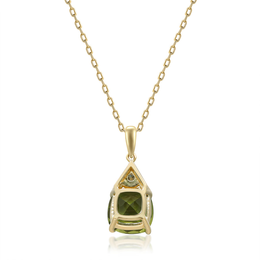 Halle 14K Yellow Gold Cushion-Cut Manchurian Peridot Pendant