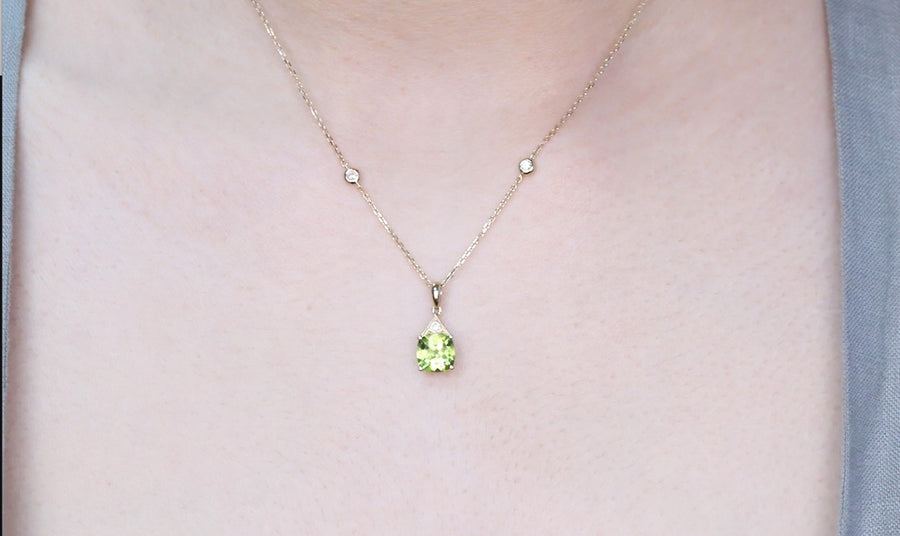 Halle 14K Yellow Gold Cushion-Cut Manchurian Peridot Pendant