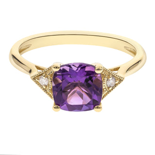 Ashlyn 10K Yellow Gold Cushion-Cut Brazilian Amethyst Ring