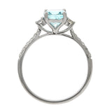 Gia 14K White Gold Cushion-Cut Brazilian Aquamarine Ring