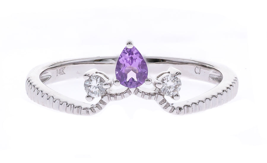 Dixie 14K White Gold Round-Cut Pink Brazilian Amethyst Ring