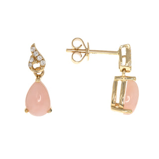 Kennedy 14K Yellow Gold Pear-Cut Pink Opal Earring
