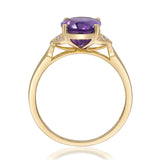 Amira 10K Yellow Gold Oval-Cut Amethyst Ring