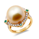 Alyssa 14K Yellow Gold Round-cut Pearl Ring
