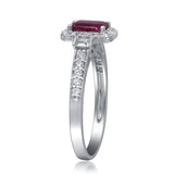 Emersyn 14K White Gold Emerald-Cut Mozambique Ruby Ring
