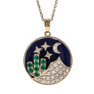 Adeline 14K Yellow Gold Round-Cut Emerald Pendant