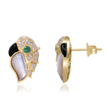 Aaliyah 14K Yellow Gold Round-Cut Zambian Emerald Earrings
