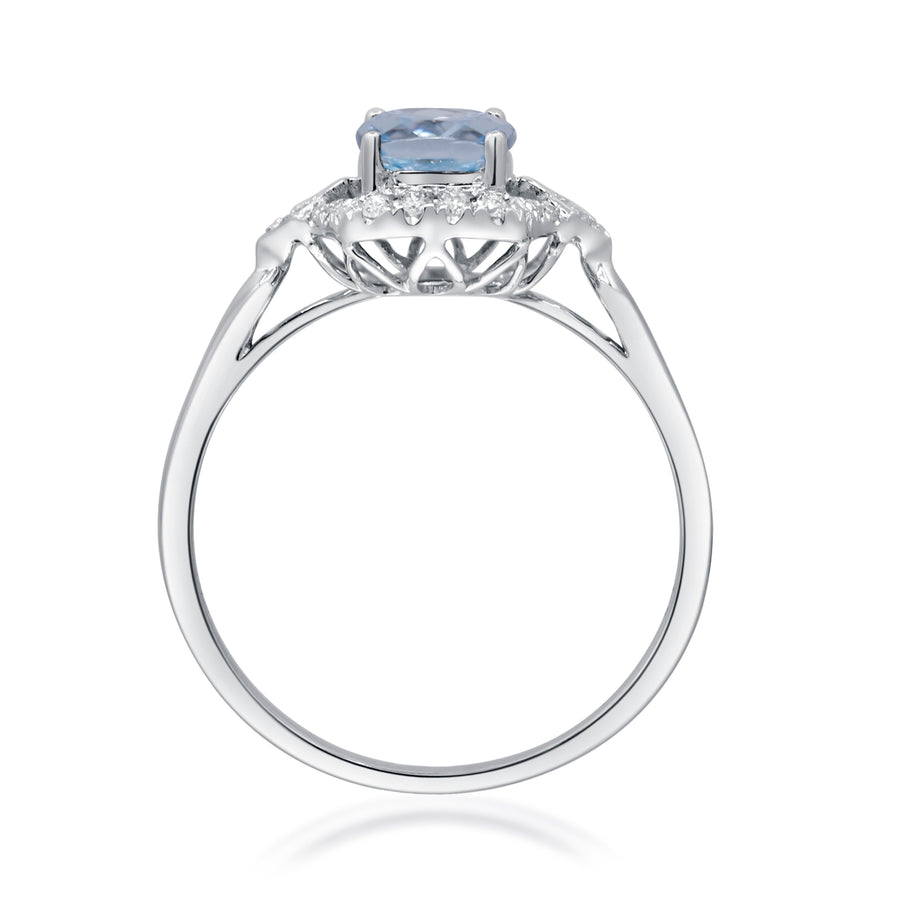 Zoe 14K White Gold Cushion-Cut Brazilian Aquamarine Ring