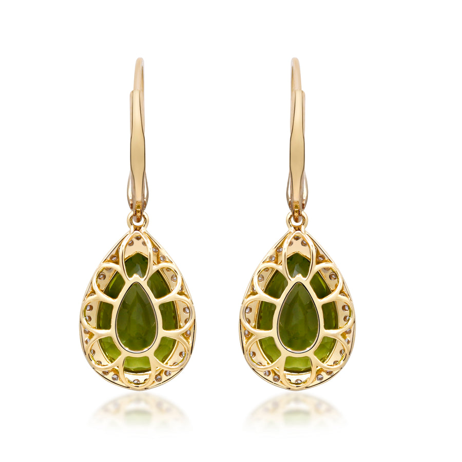 Halle 14K Yellow Gold Pear-Cut Manchurian Peridot Earring