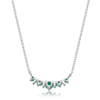Ada 10K White Gold Round-Cut Emerald Necklace