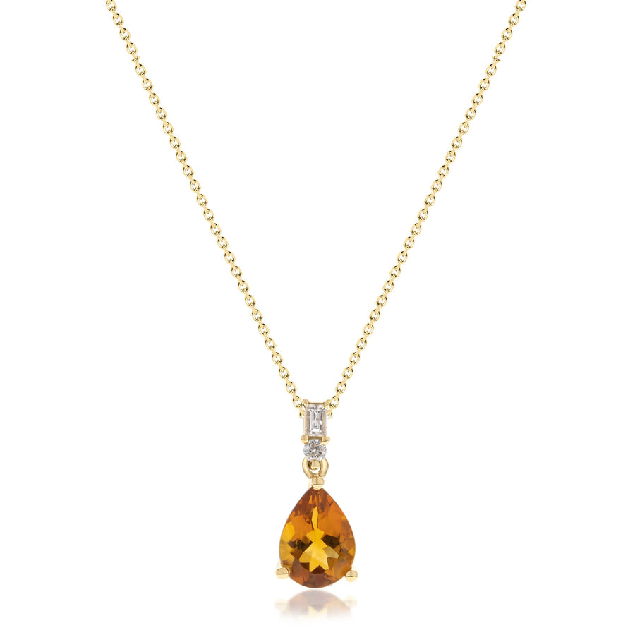 Emmie 10K Yellow Gold Pear-Cut Brazilian Citrine Pendant