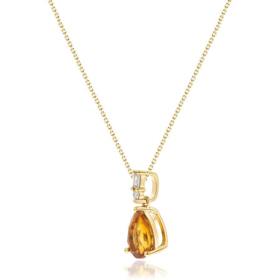 Emmie 10K Yellow Gold Pear-Cut Brazilian Citrine Pendant