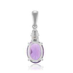 Samantha 10K White Gold Oval-Cut Brazilian Amethyst Pendant