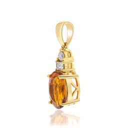 Eva 10K Yellow Gold Oval-Cut Brazilian Citrine Pendant