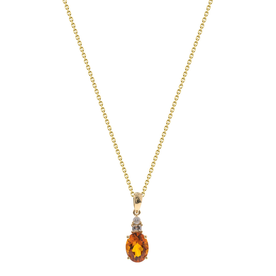 Eva 10K Yellow Gold Oval-Cut Brazilian Citrine Pendant