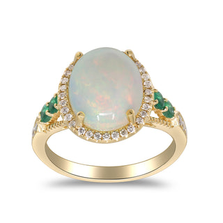Maya 14K Yellow Gold Oval-Cut Ethiopian Opal Ring