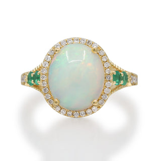 Maya 14K Yellow Gold Oval-Cut Ethiopian Opal Ring