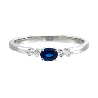 Delilah 14K White Gold Oval-Cut Blue Sapphire Ring