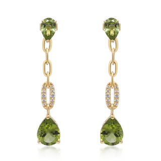 Valerie 14K Yellow Gold Pear-Cut Peridot Earrings