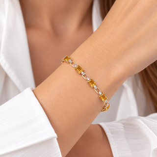 Ruth 14K Yellow Gold Emerald-Cut Citrine Bracelet