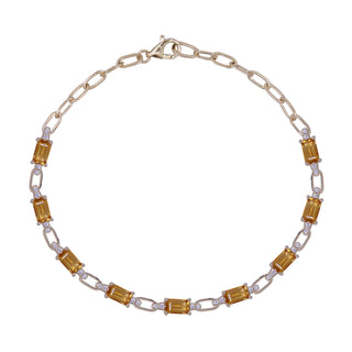 Ruth 14K Yellow Gold Emerald-Cut Citrine Bracelet