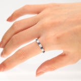 Aitana 10K White Gold Round-Cut Blue Sapphire Ring