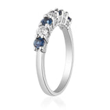 Aitana 10K White Gold Round-Cut Blue Sapphire Ring