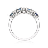 Aitana 10K White Gold Round-Cut Blue Sapphire Ring