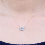 Raelynn 14K White Gold Emerald-Cut Brazilian Aquamarine Pendant