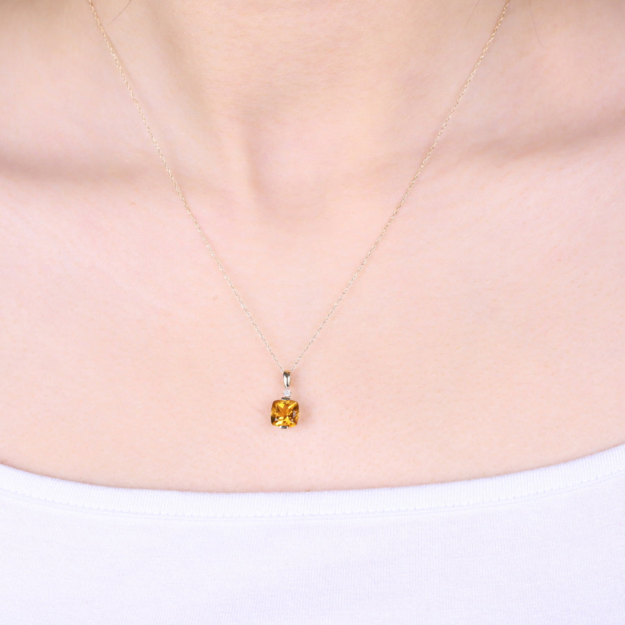 Kehlani 10K Yellow Gold Cushion-Cut Brazilian Citrine Pendant