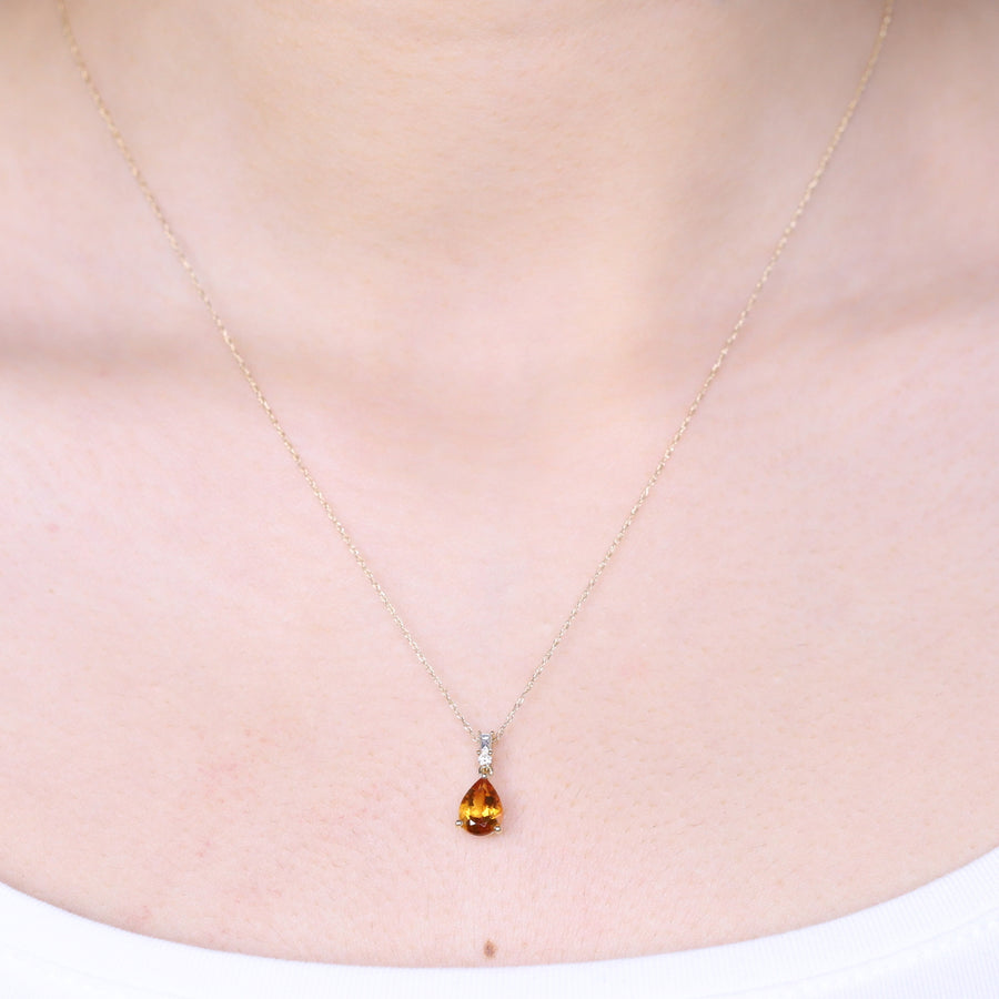 Emmie 10K Yellow Gold Pear-Cut Brazilian Citrine Pendant