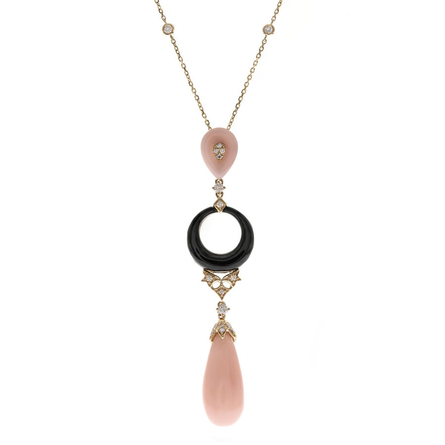 Billie 14K Yellow Gold Pear-Cut Peruvian Pink Opal Necklace