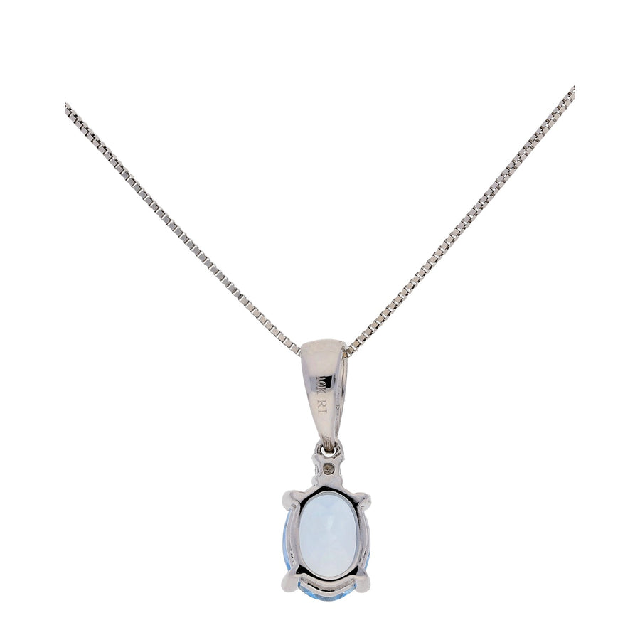 Emersyn 10K White Gold Oval-Cut Brazilian Aquamarine Pendant