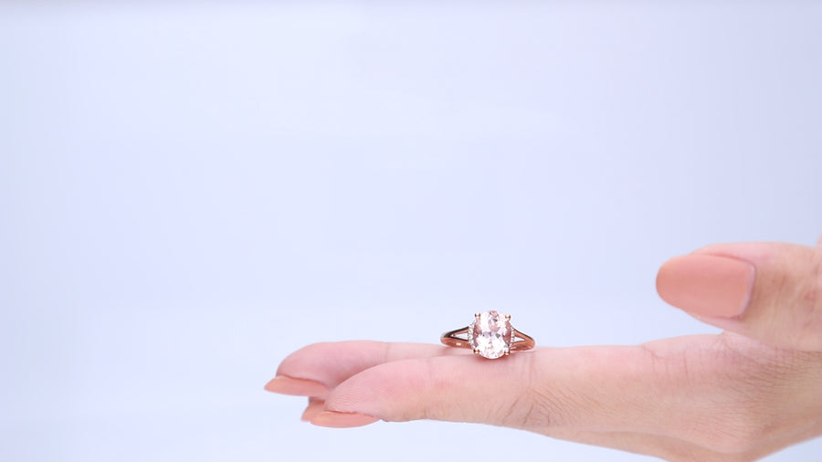 Jemma 10K Rose Gold Oval-Cut Madagascar Morganite Ring