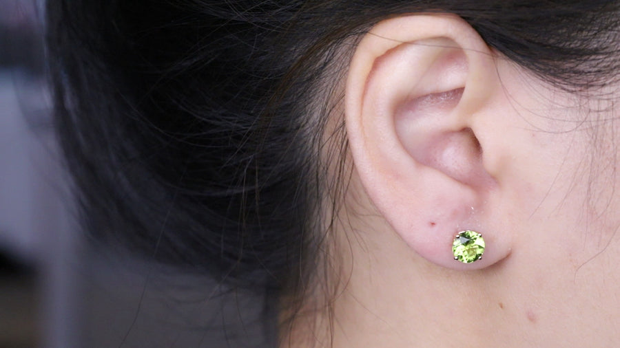 Halle 14K Yellow Gold Round-Cut Manchurian Peridot Earring