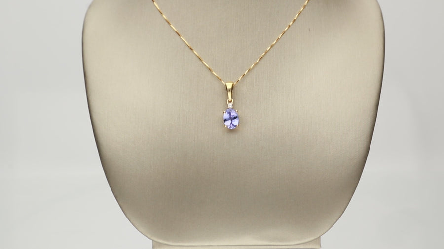 Elaine 10K Yellow Gold Oval-Cut Tanzanian Tanzanite Pendant