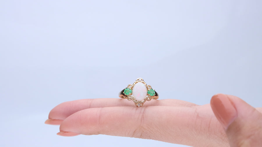 Aleah 14K Yellow Gold Oval-Cut Natural African Opal Ring