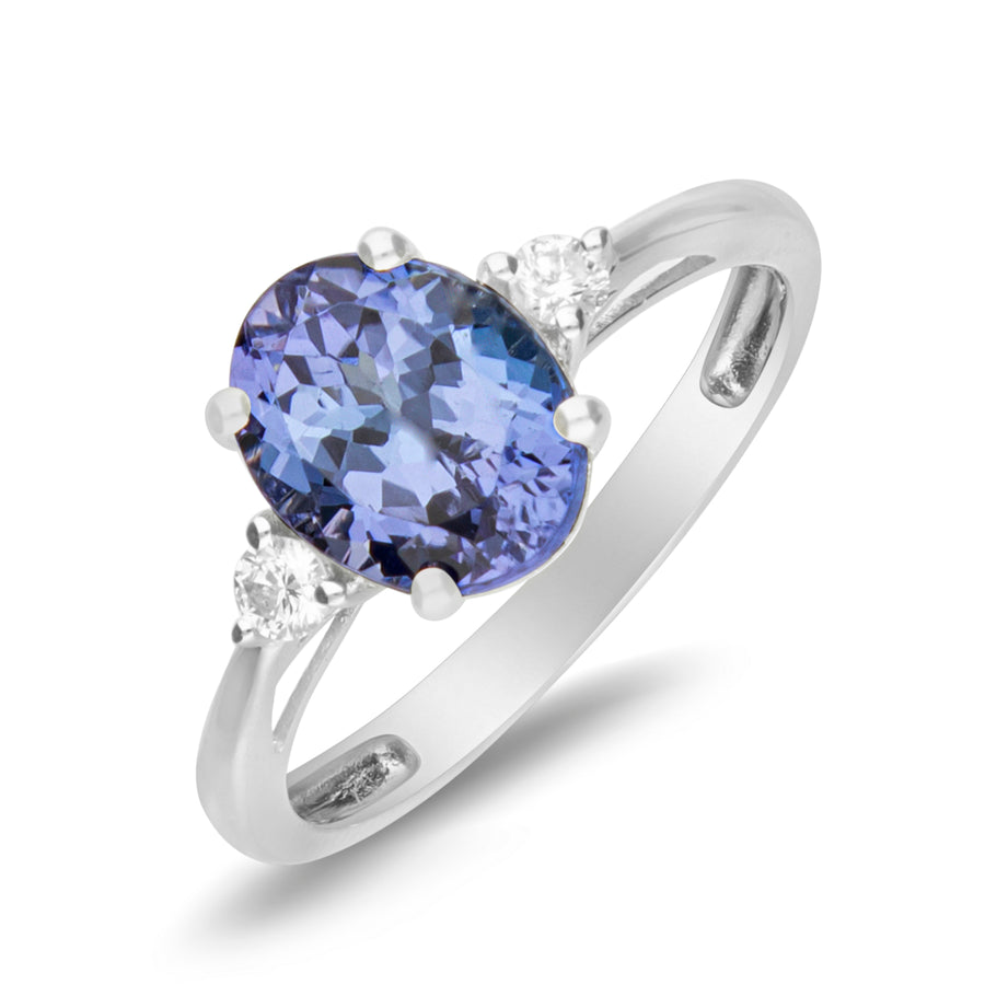 Hallie 14K White Gold Oval-Cut Tanzanian Tanzanite Ring