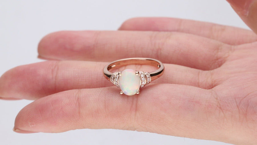 Daniela 14K Rose Gold Oval-Shape Natural African Opal Ring