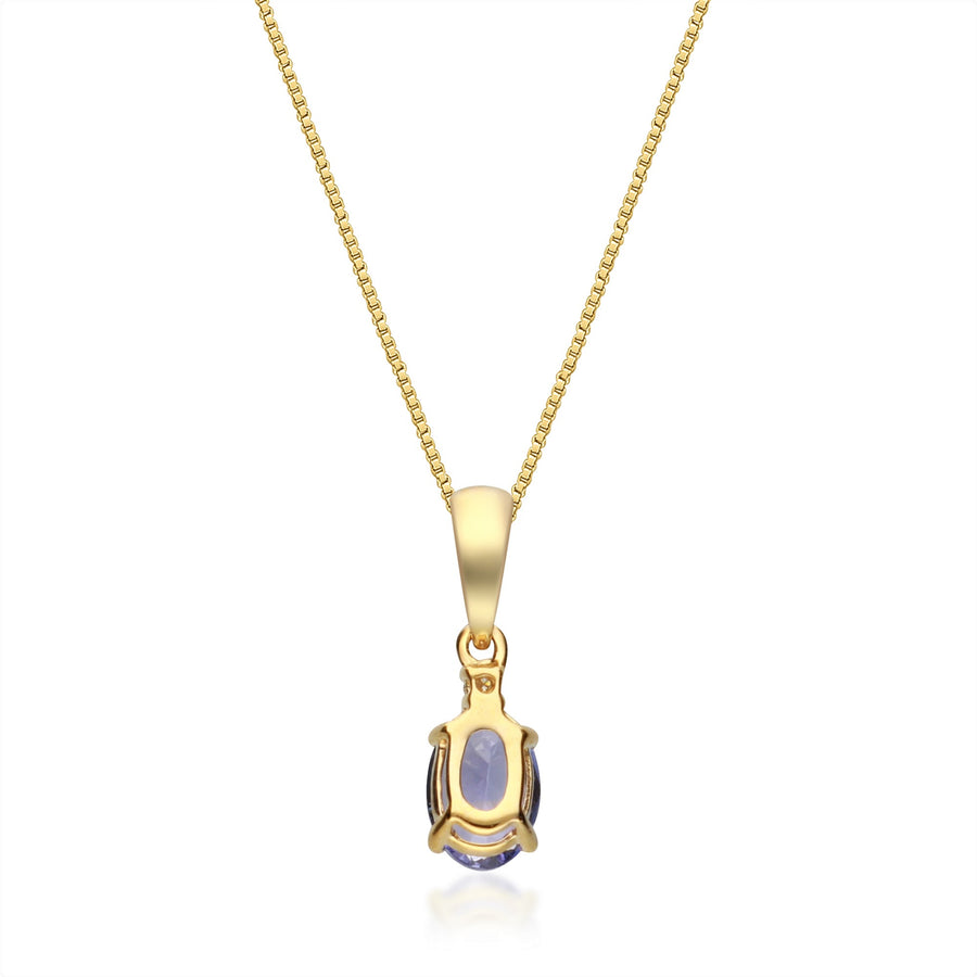 Elaine 10K Yellow Gold Oval-Cut Tanzanian Tanzanite Pendant