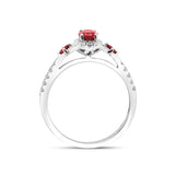 Adalynn 10K White Gold Oval-Cut Mozambique Ruby Ring